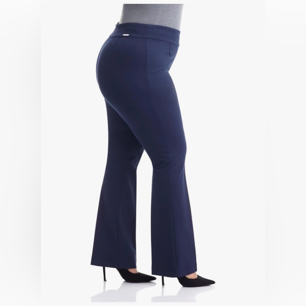 Heathers Navy Secret Figure Knit Bootcut Women's Trousers